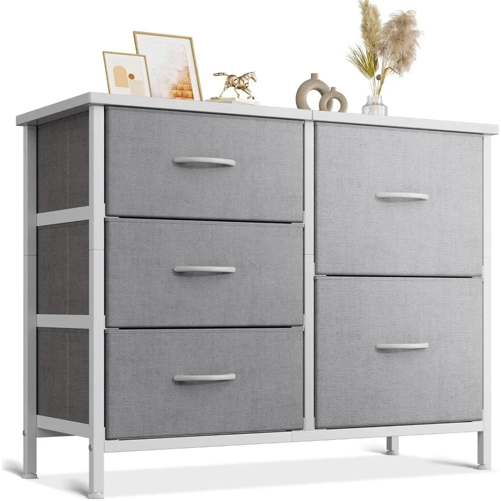 

Dresser for Bedroom Dresser TV Stand with Storage Drawers, Small Fabric Dresser Chest of Drawers for Closet Organizer Clothes