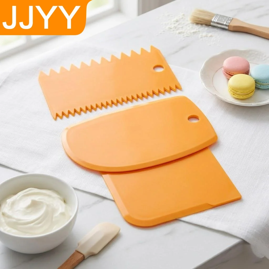 3PCS Plastic Fondant Smoother Set for Cake Decorating Baking Pastry Icing Scrapers Smooth Edges Professional Baking Tools