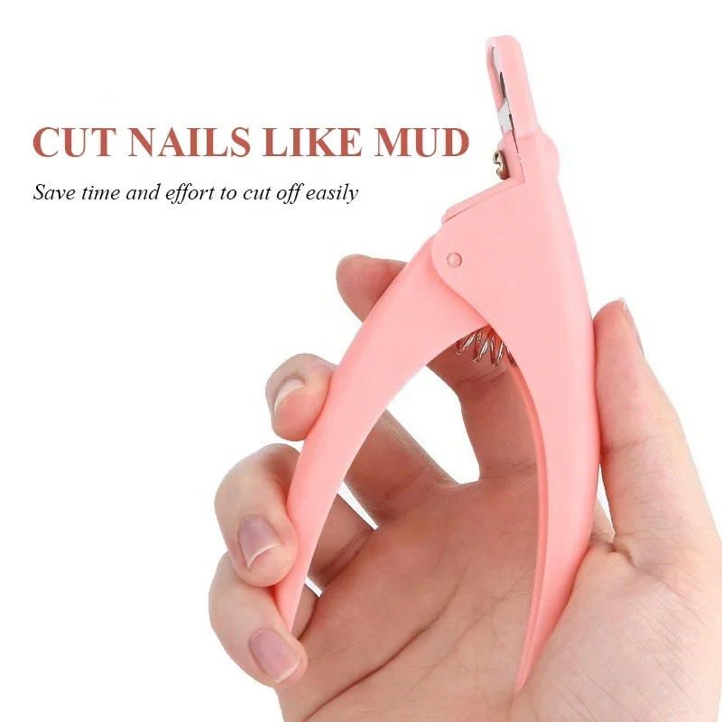 Professional U-shaped French Nail Clipper False Nail Tip Line Trimmer Tool Light Color Special U Type Edge Cutters for Extension