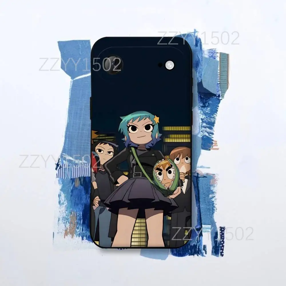 S-Scott Pilgrim Ramona Flowers Funda de teléfono para iPhone 17,16,15,14,13,12,Pro,Max,Plus,E,SE4,Air,Mini Funda negra