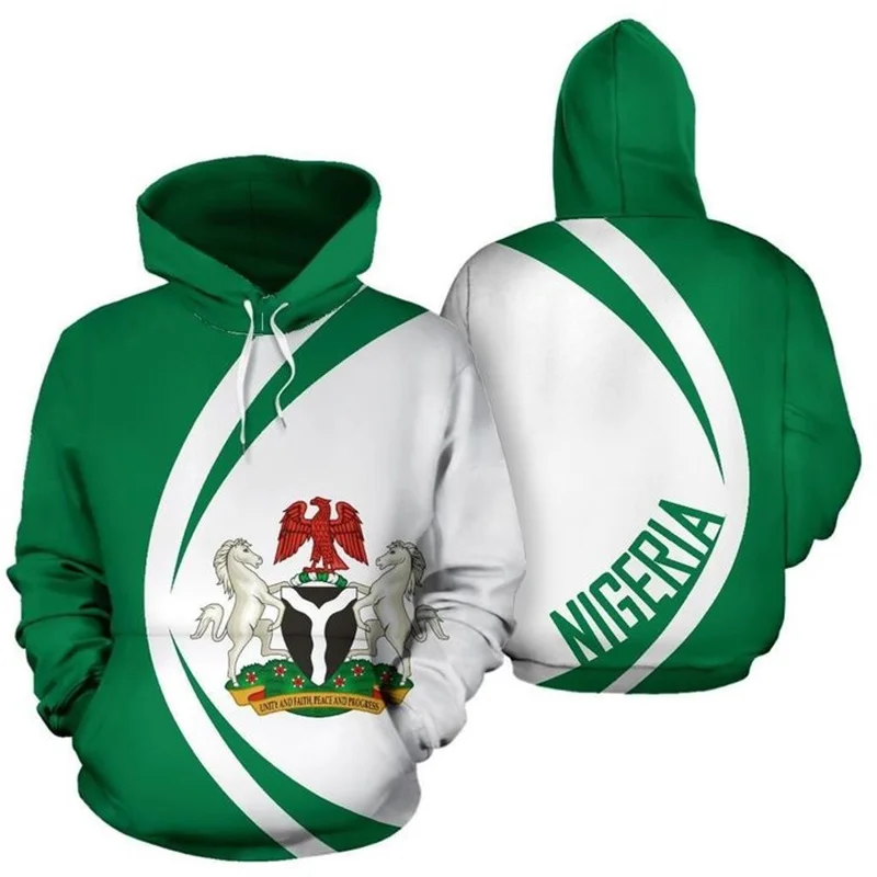 West Africa Nigeria Flag National Emblem Graphic Hoodies For Men And Women New In Hoodies & Sweatshirts Pullover Tops Streetwear