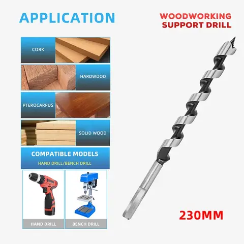 Hex Shank HCS Drill Bit Woodworking 6-25mm Wood Drilling Tools Central Solid Punching Single Wing Cutting Edge