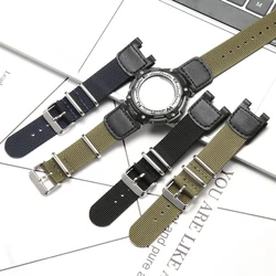 24mm Nylon Watchband For Casio SGW-100 Sgw 100 GW 3000 3500 PAS-400B PAS410 PAW1300 Men's Sports Watch Strap Watch Accessories