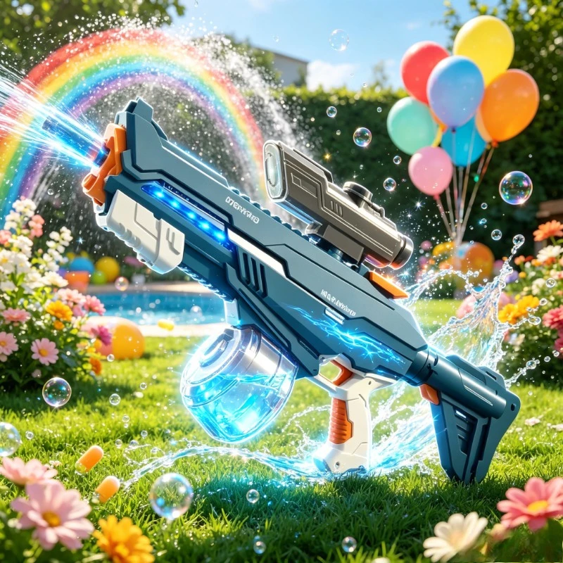 Children's hand-in-one ultra-long-range large-capacity boy's electric fire gun with one click to absorb water