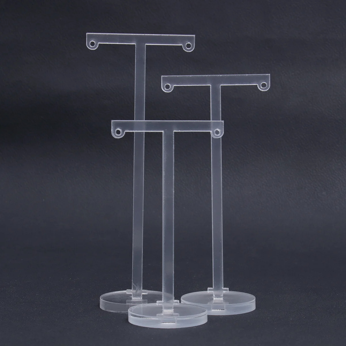 

3pcs Acrylic Earring Display Stand T-Shape Holder Jewelry Organizer Rack For Studs Dangle Earrings Small Thin Version