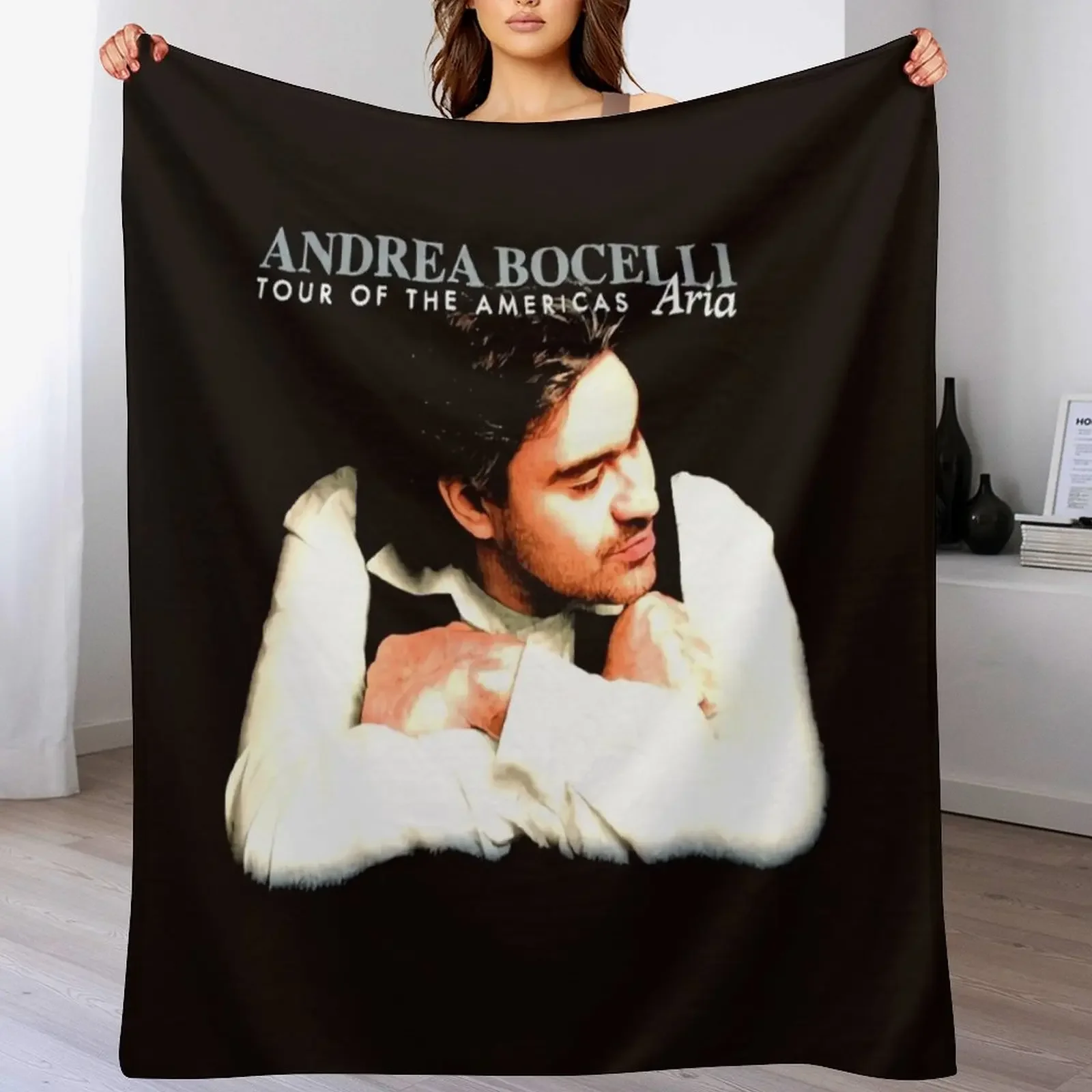 1998 Andrea Bocelli Vintage Aria The Opera Album Tour Throw Blanket Breathable Lightweight Blanket for Adults Kids