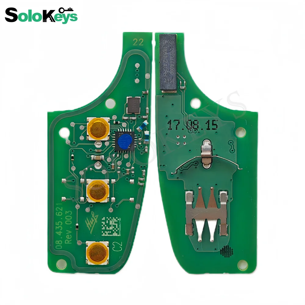 SOLOKEYS Original Board P/N: 9810666677 Flip Remote Key For Peugeot 3008 Expert Citroen 434Mhz FSK 4A Chip 2015DJ2893 With LOGO