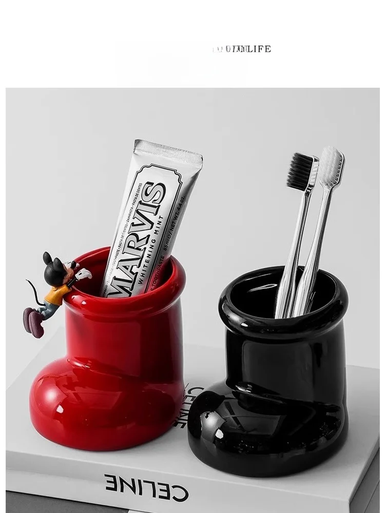 

Cerc Toothbru Holder And Tootaste Organizer Couple's Mouthwa Cups elves Batoom Storage Organizer