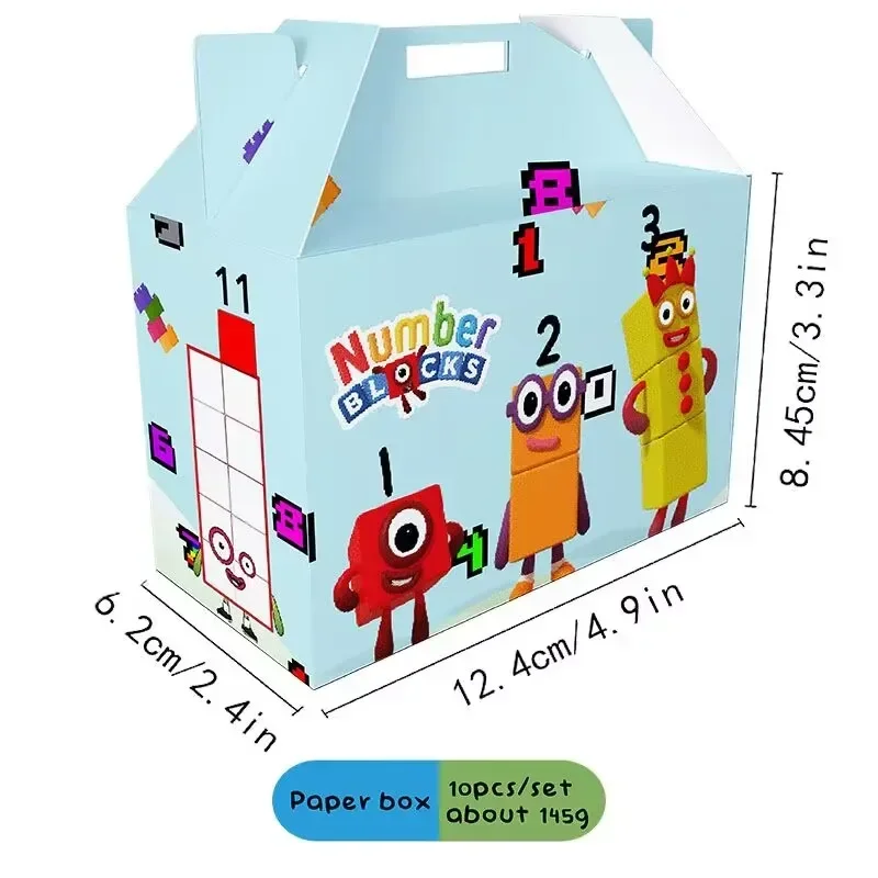 Number building blocks Party Favors Boxes for Kids Birthday Decor Supplies Gift Box Baby Shower Candy Box Paper Small Cake Box