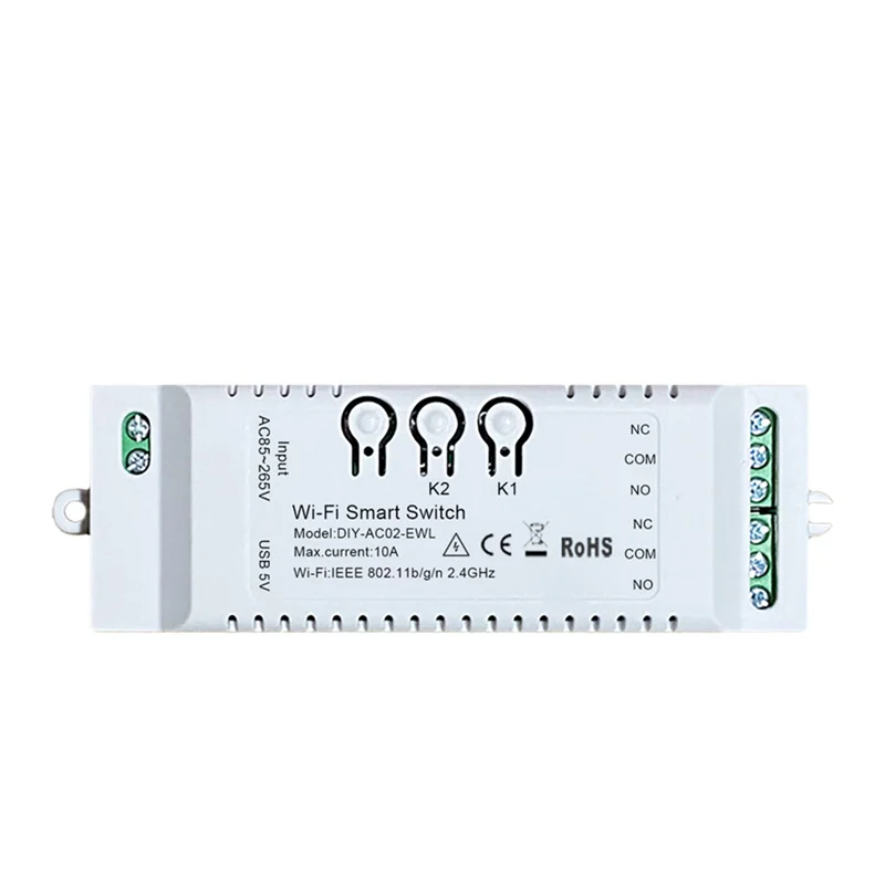 2CH WiFi Smart Switch DIY Timer EWeLink APP 85-265V USB 5V 2.4G WiFi Home Automation Module for Alexa Google Home IFTT