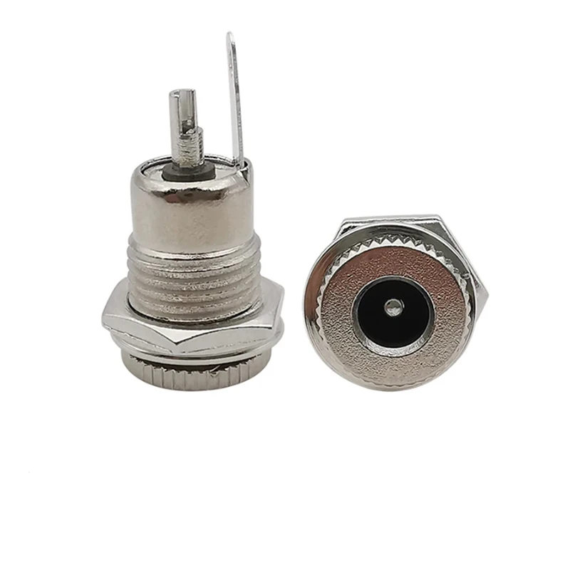 5Pcs DC099 5.5 x 2.1mm DC Power Jack Socket Female Panel Mount Connector With Waterproof Cover Metal DC-099 5.5*2.1 5.5*2.5