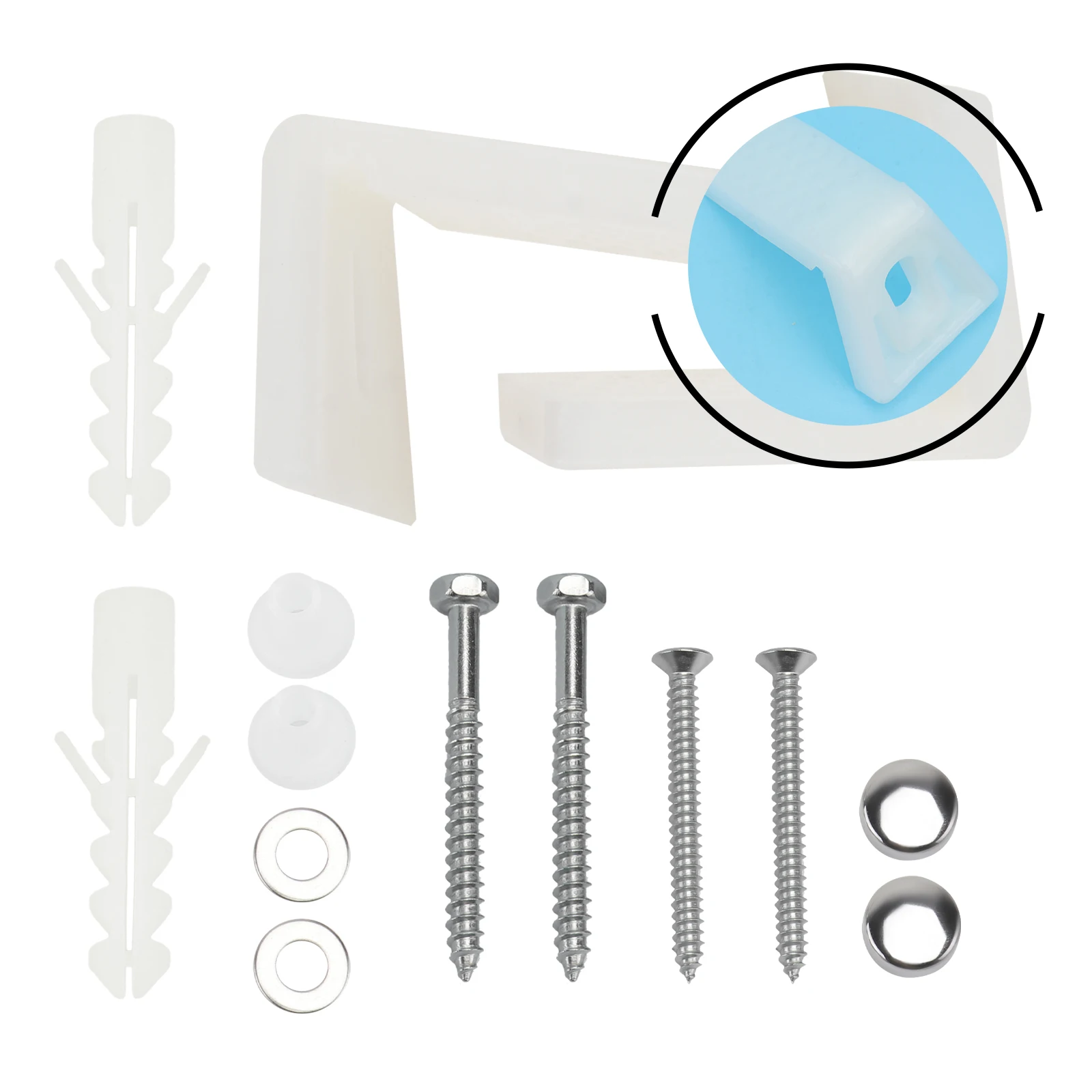 

1 Set Seat Hinge Bolts Fixing Screws Universal Parts Durable Accessories White Easy Install Long Lasting High Strength Fixed