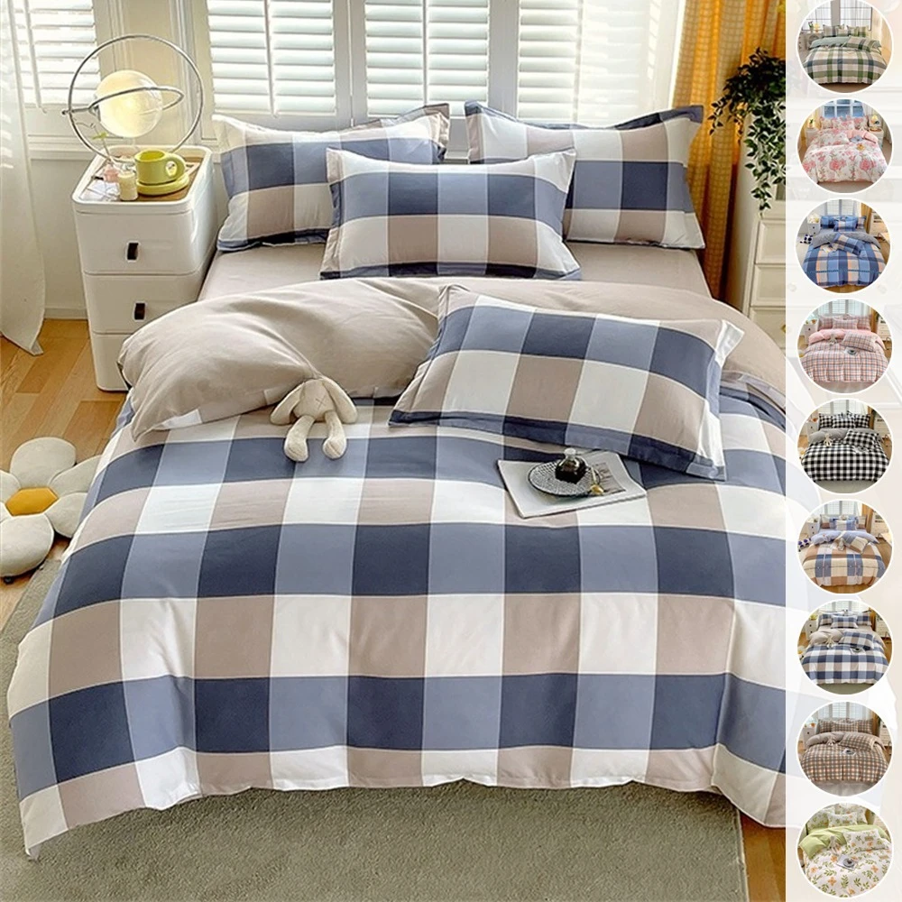 

3/4pcs Ins Style Bedding Set Duvet Cover Flat Sheet Pillowcase Soft Set Girly Fresh Style Coupleking Size Funda Nórdica Cama 150