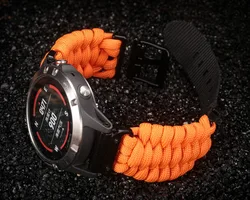 Hemsut Watch Band For Garmin Quickfit 22/26mm Nylon Braid 550 Paracord Wrist Straps Compatibilty Fenix Tactix MK3 Foreruner
