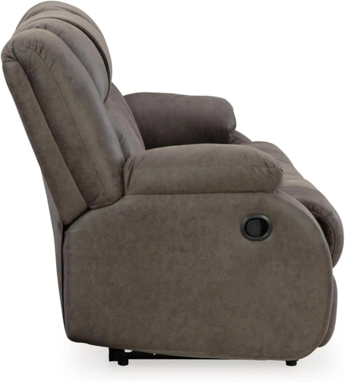 Diseño de Ashley First Base Sofá reclinable manual contemporáneo de piel sintética, gris