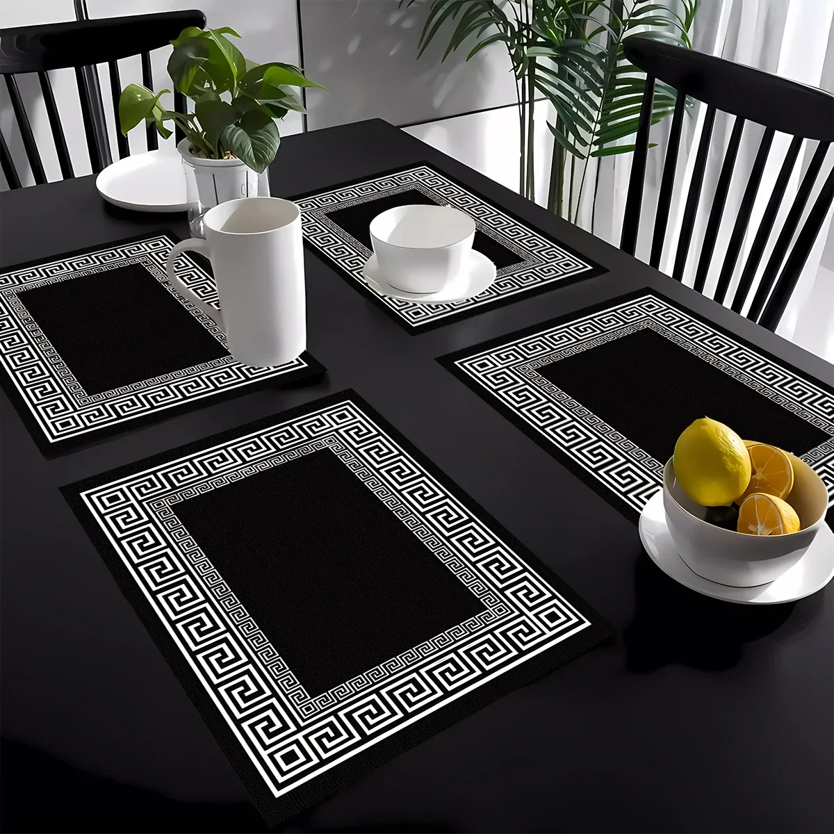 4PC Minimalist Placemats Set – Simple & Washable Kitchen and Dining Table Mats, Perfect for Home and Party Decor