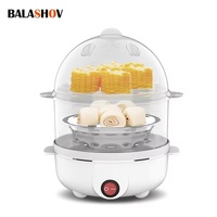 220V Multifunctional Electric Egg Boiler Double Layers Egg Cooker Mini Steamer Poacher Kitchen Cooking Breakfast Machine