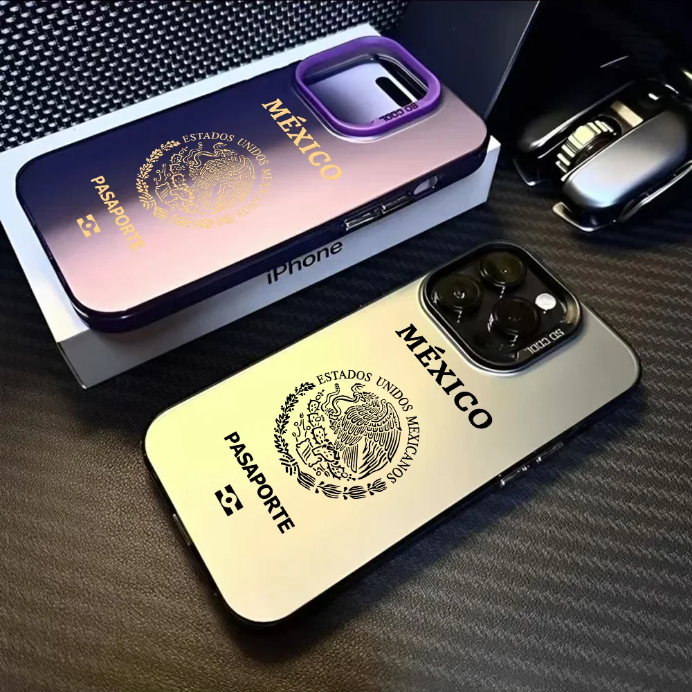 

Mexico Passport Fashion Luxury Phone Case For IPhone 16 15 14 13 12 11 Pro Max White Ultra-thin Soft Candy Abrazine Funda