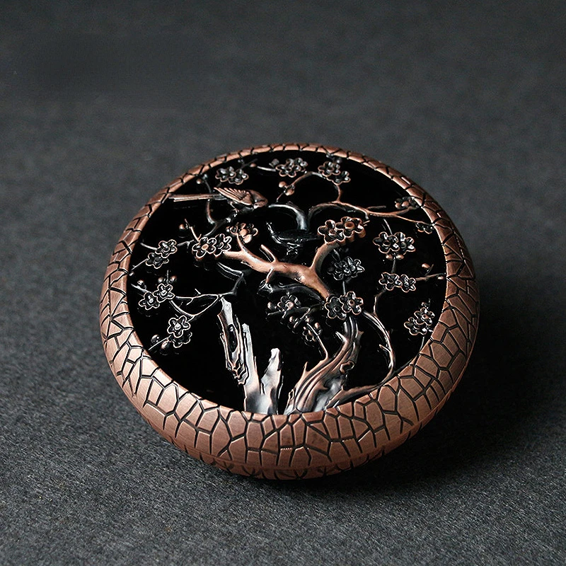 

Creative Alloy Incense Burner Bamboo Plum Incense Burner Indoor 4 Hours Incense Coil Burner