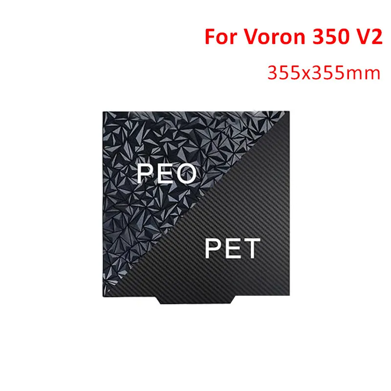 

ENERGETIC For Voron 350 V2 Build Plate Textured PEI Sheet 355x355mm Smooth PEO PEY PEY Double Side Printing Spring Steel Sheet