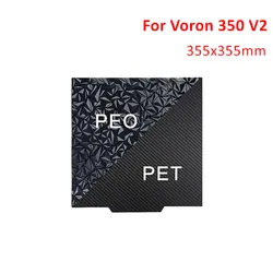 ENERGETIC dla Voron 350 V2 Płyta konstrukcyjna Teksturowany arkusz PEI 355x355mm Gładki PEO PEY PEY Dwustronny nadruk Blacha stalowa sprężynowa