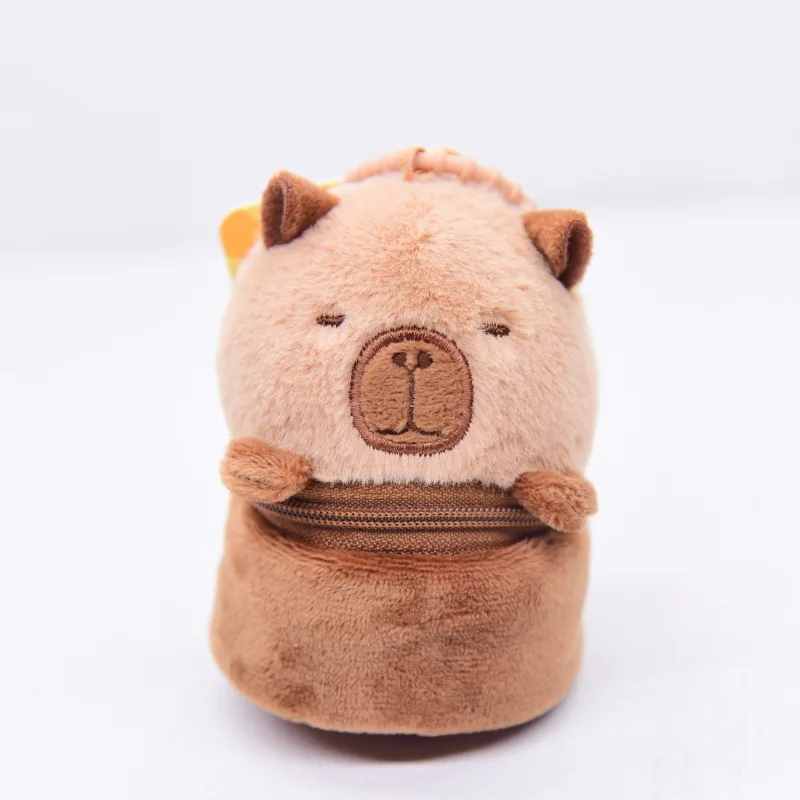 Children Cute Capybara Coin Purse Lovely Animal Plush Toy  Pendant Fun Key Schoolbag Decoration Charm Fun Small Storage Bag Gift