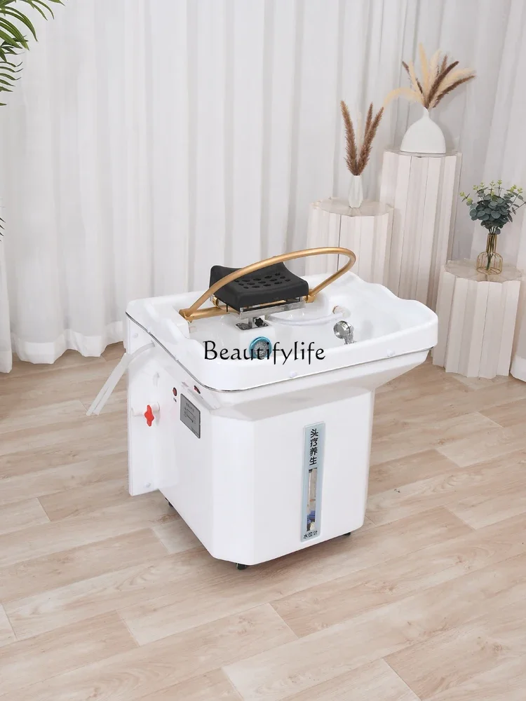 

FG17Movable Head Massager Beauty Salon Grafting Belt Constant Temperature Water Circulation Fumigation Shampoo Chair