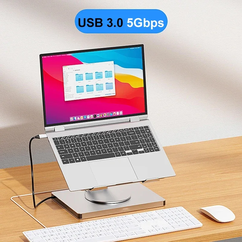 Station d'accueil USB C 10 en 1, support de tablette, HUB 4K60Hz HDMI 1000Mbps Ethernet USB3.0, transfert 5Gbps PD100W pour ordinateur portable et tablette