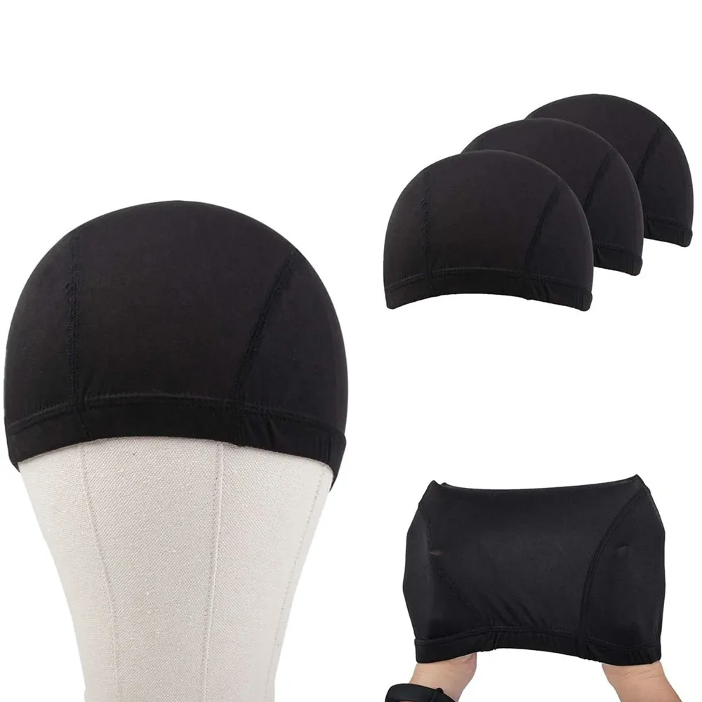 Dome Wig Cap Black Elastic Spandex Wig Liner, Breathable Stretch Wig Base, DIY Wig Making Sewing Cap