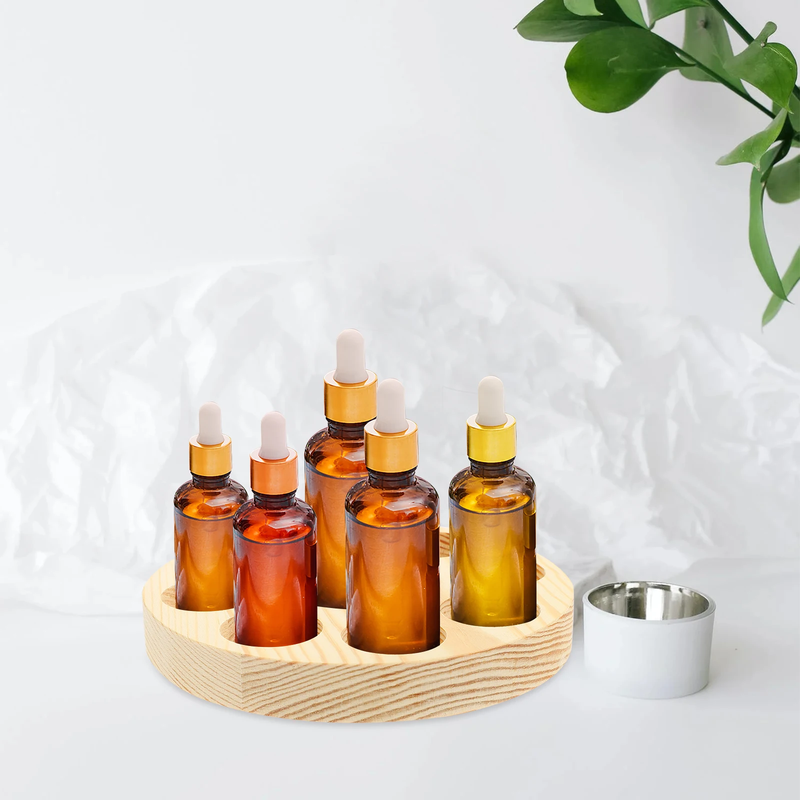

Portable Box Display Stand Storage Rack Pine Pure Solid Wood Essential Bottle Holder Home Supplies Essential Oil