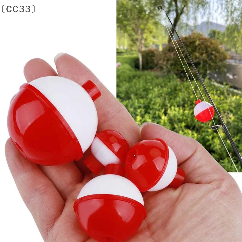 [[CC33」 8 قطعة/المجموعة الصيد Bobbers مزيج حجم 2-4.5 سنتيمتر المفاجئة الصلب ABS الصيد يطفو جولة بوبر دفع زر العوامة يطفو صيد السمك #3