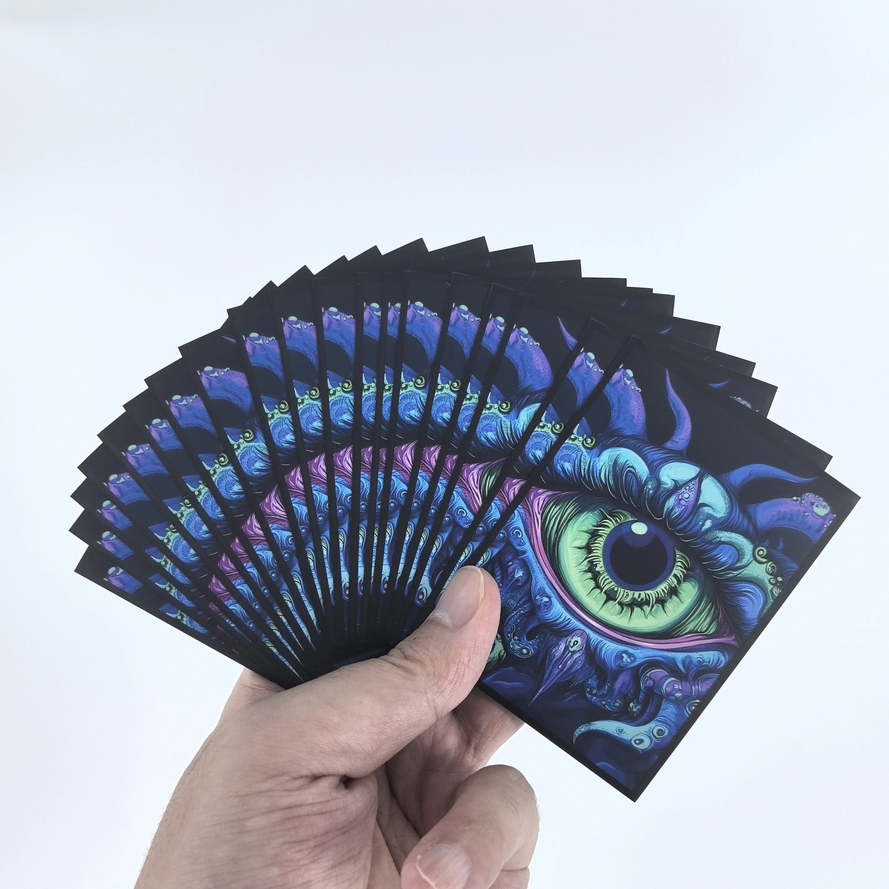 MTG Card Sleeves 100 PCS Matte Back Anti-Slip & Easy Shuffling 2.6 x 3.6 in Applicable to TCG OCG CCG PTCG (Demonic Giant Eye)