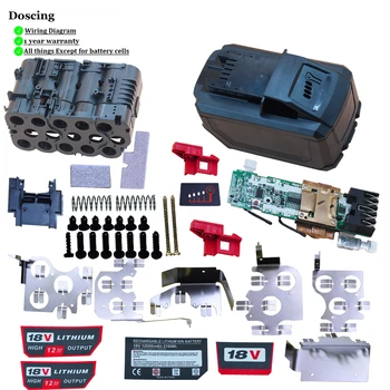 M18 15*21700 Li-ion battery plastic case PCB charging protection case for Milwaukee 18V Milwaukee circuit board sticker label shell