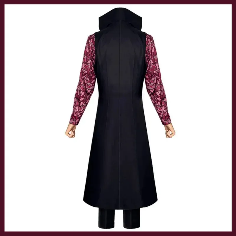 2025 aaa Live Action Movies Dracule Mihawk Cosplay Costume Stand-Up Black Printing Long Sleeves Coat Trench Uniform Full Set Man