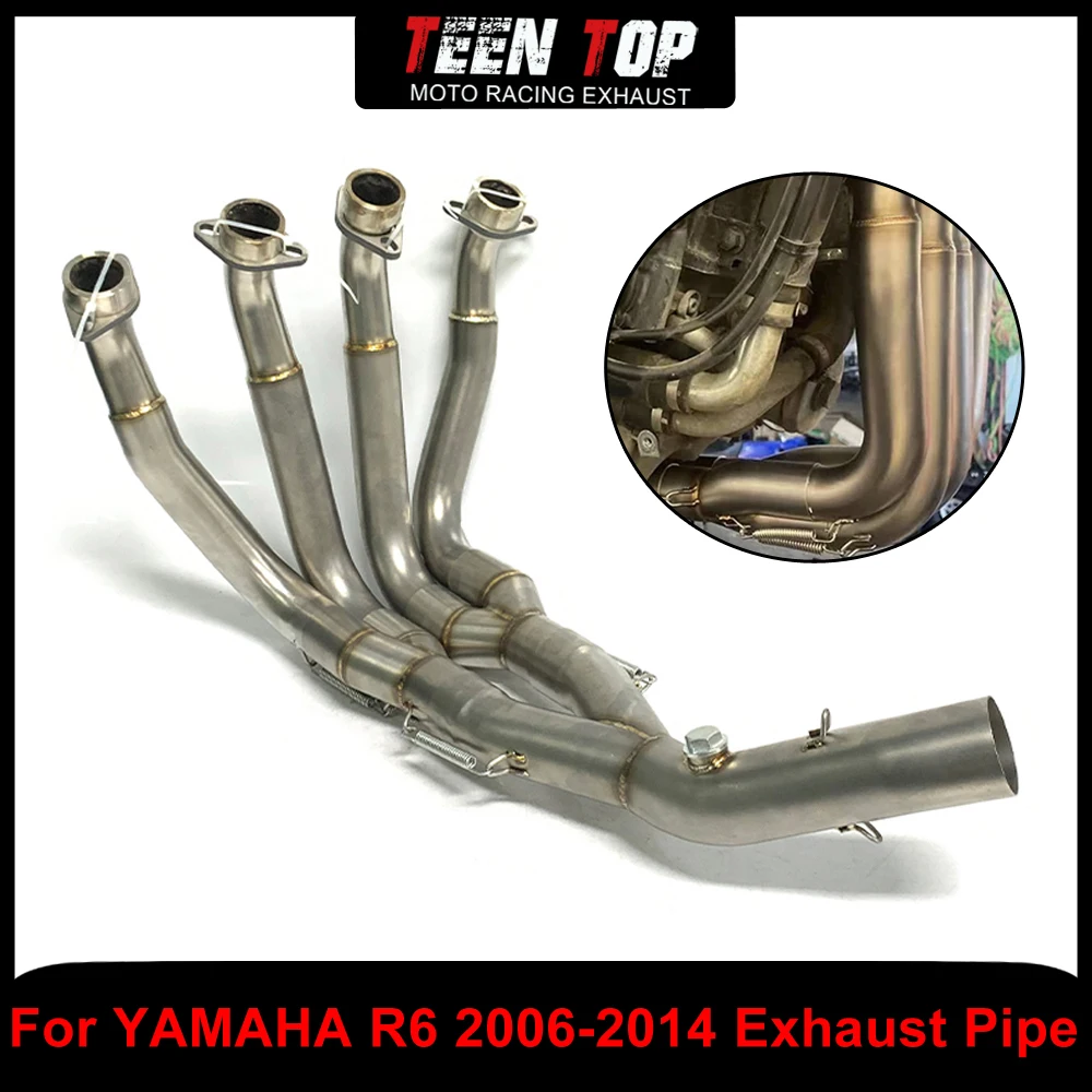 

Motor Bike Exhaust Elbow Connection Pipe For YAMAHA R6 Front Link Pipe Exhaust Stainless Steel 51mm Tube R6 2006-2014