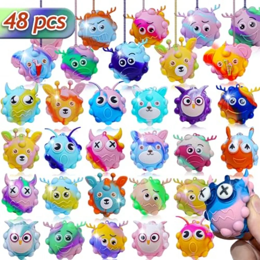 

Pack Pop Toys Bulk 3D Stress Toy, Party Favors for Birthday, Sensory Toys Bulk Squeeze Toys, Stress Relief, Easter Basket Stuff