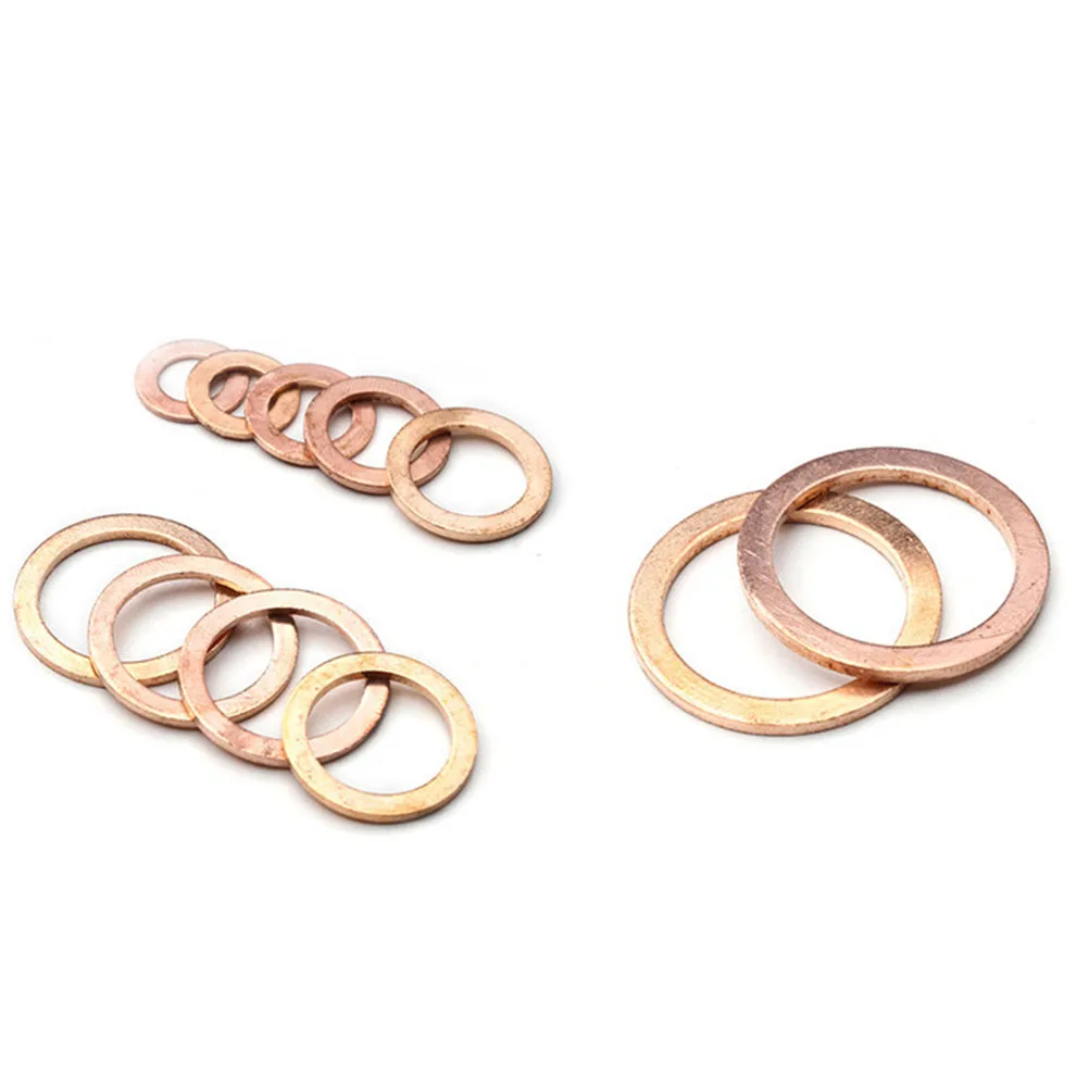 

80pcs Solid Copper Washers Sump Plug Sealing Kit High Precision Storage Box Set For Car Marine Engines Machinery Fuel