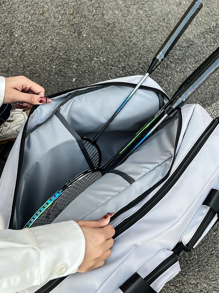 حقيبة كرة الريشة لمضرب 3 قطع، حقائب رياضية ولياقة بدنية محمولة باليد، حقيبة مضرب ذات سعة كبيرة للجنسين، حقيبة كتف متعددة الطبقات،