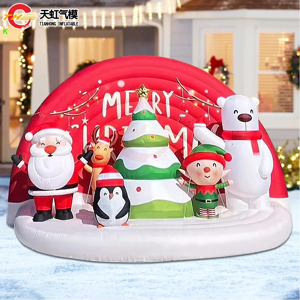 2025 New Design 6x3m Decorative Inflatable Backdrop Blow Up Inflatable Christmas Background Christmas Party Event Stage Decor