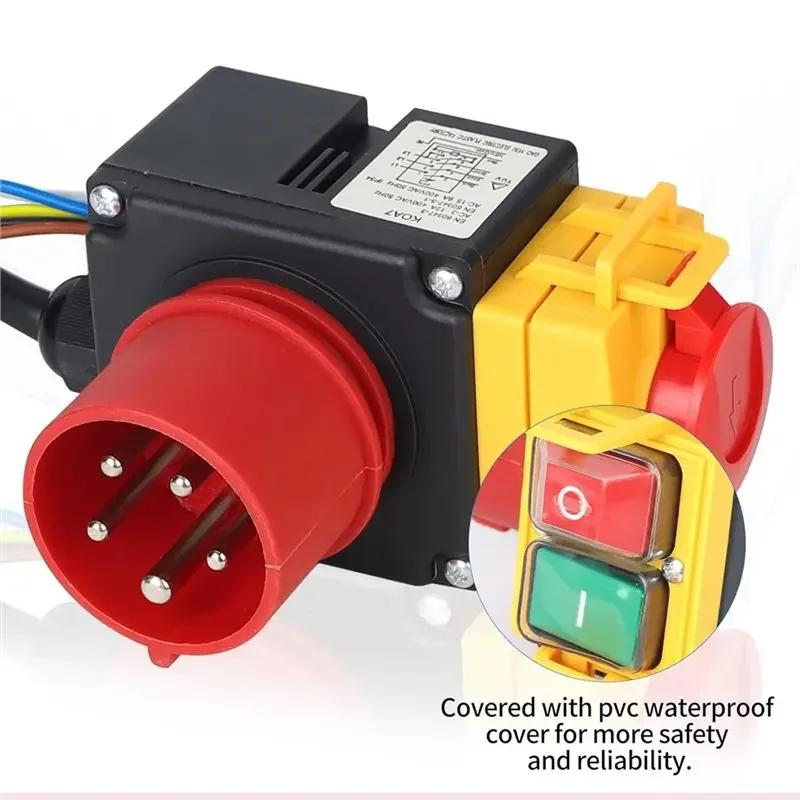 Emergency Stop Switch Machine 3 Phase 400V with 80cm Cable Safety Zero Voltage Switch Equivalent KOA7