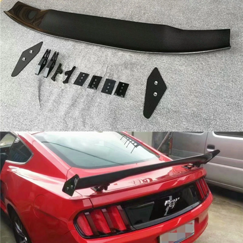 APR style top quality real Carbon fiber Car Rear Trunk Spoiler Wing For Ford Mustang 2014-2018 or sedan models, drilling needed