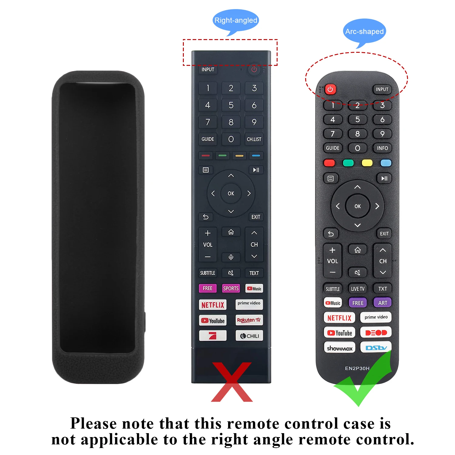 Protective Case Fit for Hisense TV Remote Control EN2R30N EN2K30P EN2P30H EN2J30H EN2D30H EN2B30H Controller Cover Shockproof