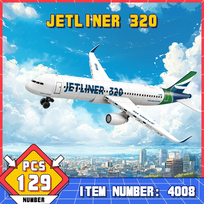 

WG4008 Французский гражданский реактивный пассажирский самолет 320 в сборе Модель Строительные блоки Коллекция вентиляторов Самолетов Украшение Детская головоломка Игрушка в сборе подарок на день рождения