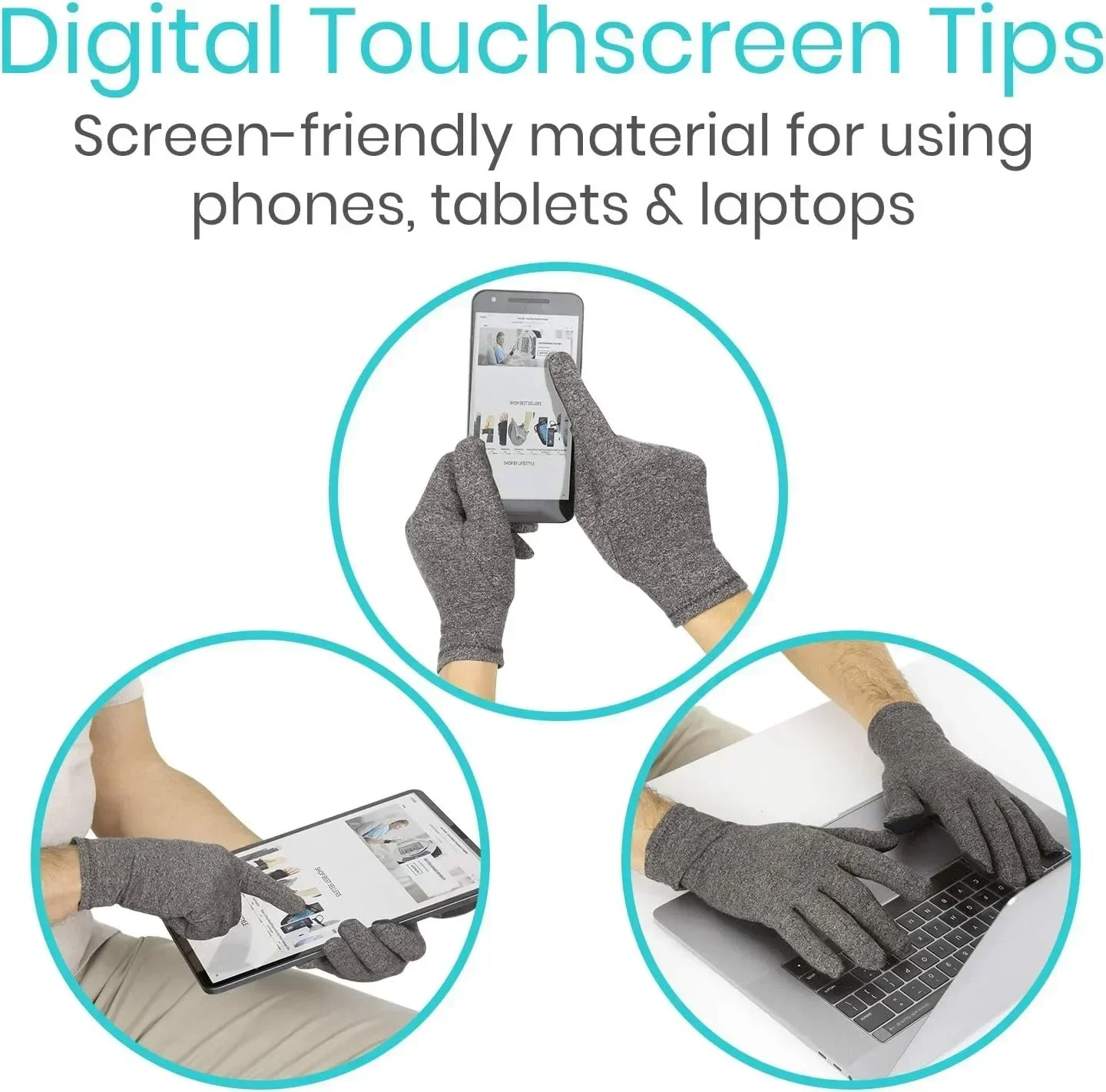 

MuqiNush 1/2Pairs Compression Arthritis Gloves Touch Screen Warm Glove for Men Women Rheumatoid Osteoarthritis Windproof Cycling