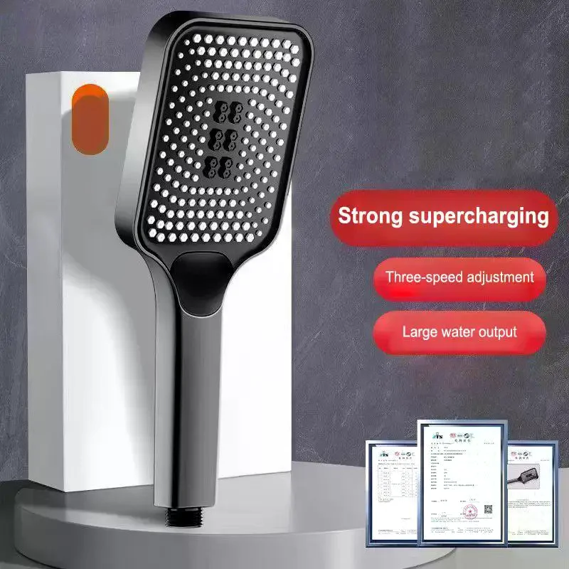 Adjustable 3-Mode High Pressure Shower Head Large Flow Water Saving Rainfall Mixer Bathroom Accessory