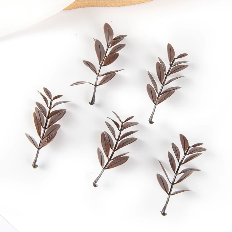 50PCS Künstliche Pflanzen Blatt Hochzeit Home Decor Zubehör Diy Kuchen Candy Box Girlande Weihnachten Dekorative Blumen Kranz