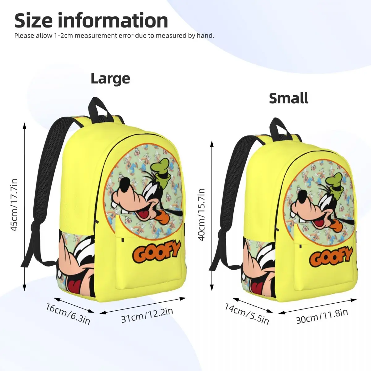 Zaino da viaggio classico dal design portatile con scomparti multipli DisneyGoofy Coppia zaino regalo