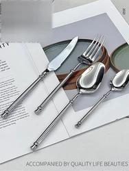 4PCs 304 Stainless Steel set of flatware Knife, Fork and Spoon, High Appearance Level, Creative Light Luxury ,dinnerware cutlery