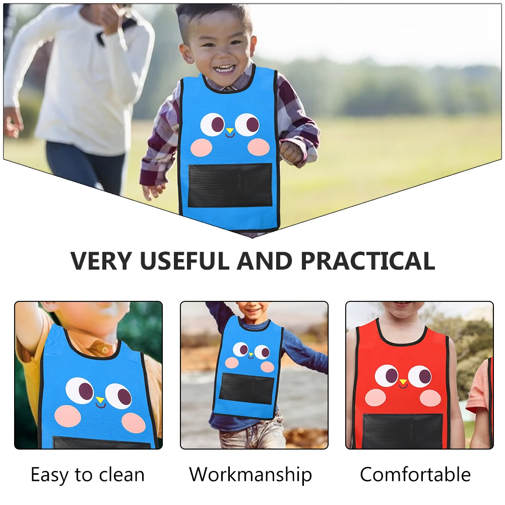 스티커 볼 조끼 2 세트 어린이를위한 야외 게임 소품 그룹 놀이 장난감 어린이 옷 소재