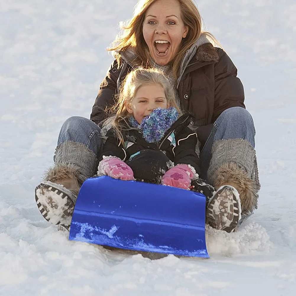 子供と大人用の雪そり、フライングカーペット軽量ロールアップ雪そりポータブルローリングスノースライダー、ブルー